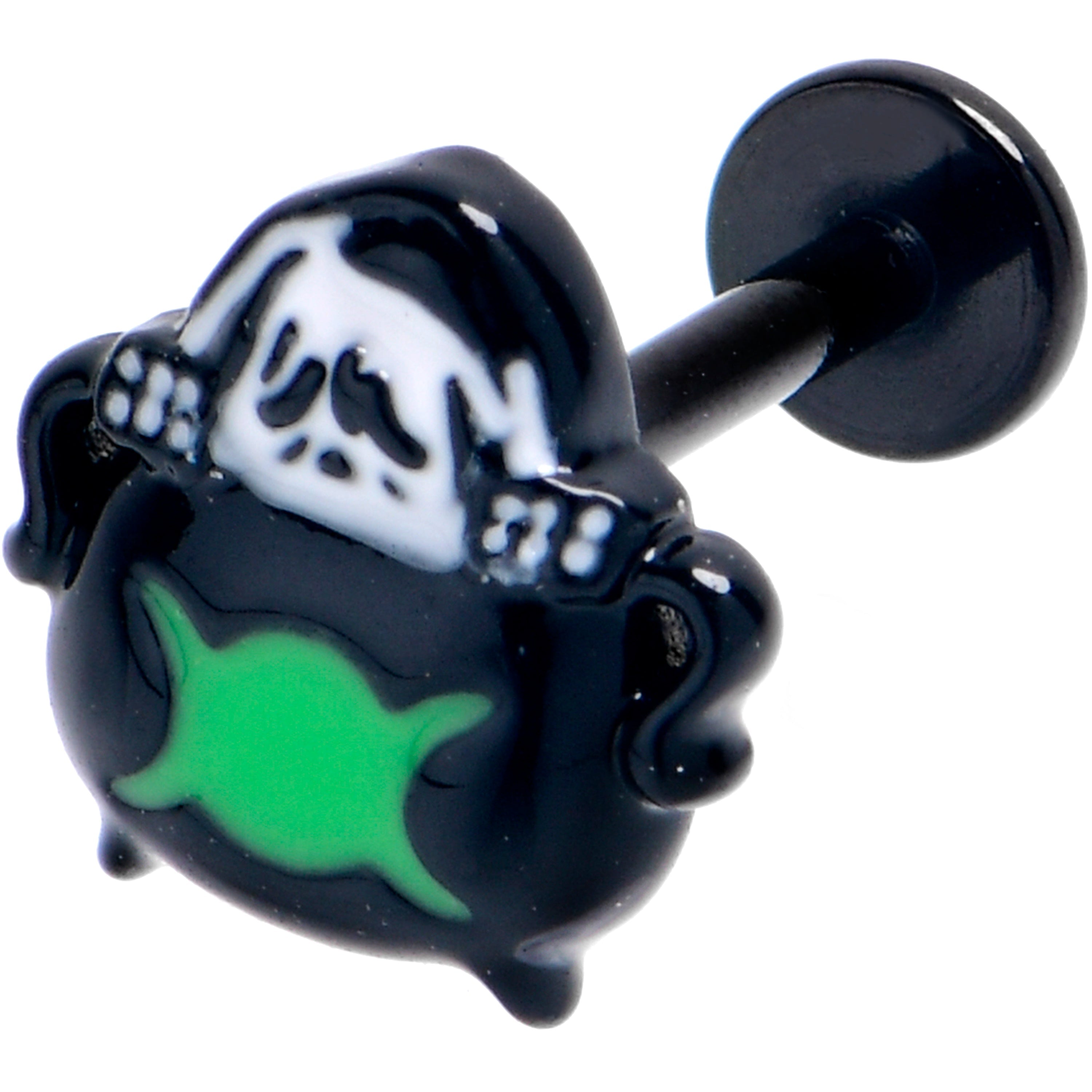 BodyCandy 16G 5/16 Black Triple Moon Cauldron Labret Monroe Tragus — main product shot