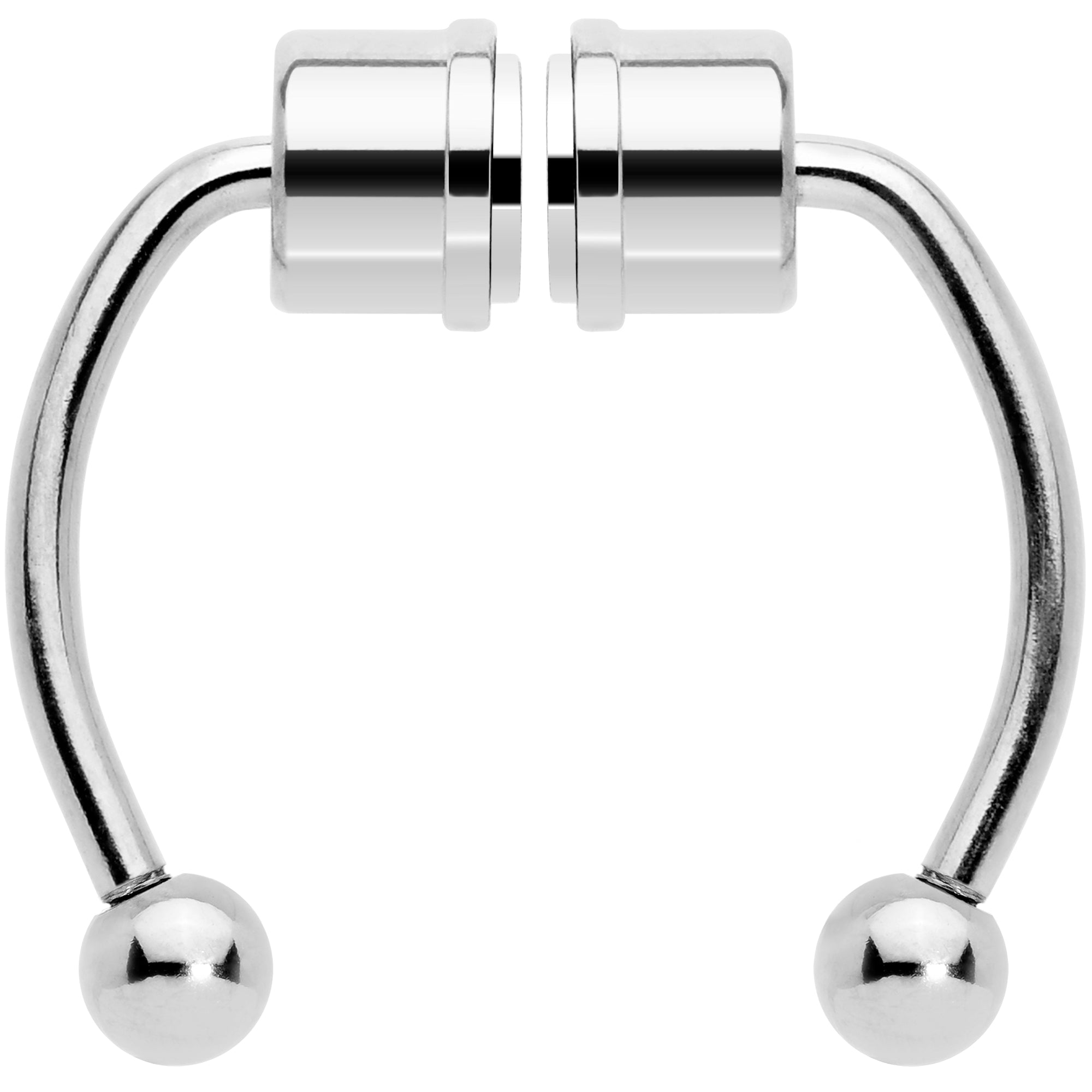 BodyCandy Clear Gem Magnetic Septum Ring Horseshoe Non-Pierced Fake Nose Ring Set — detail close-up