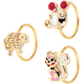 BodyCandy 20G 5/16 Gold Tone Pretty Critters Nose Hoop Set of 3 — main product shot