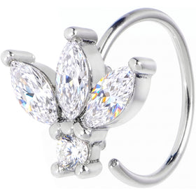 20G 5/16 Clear Gem Fashion Fan Mini Nose Hoop