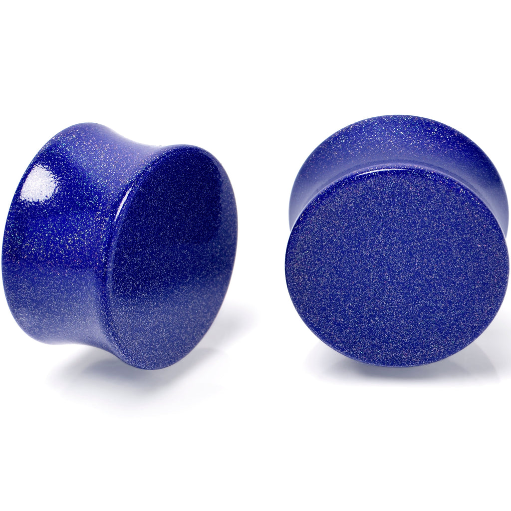 BodyCandy Blue Shimmer Acrylic Saddle Plug Set 6mm to 20mm Sizes — comparison shot