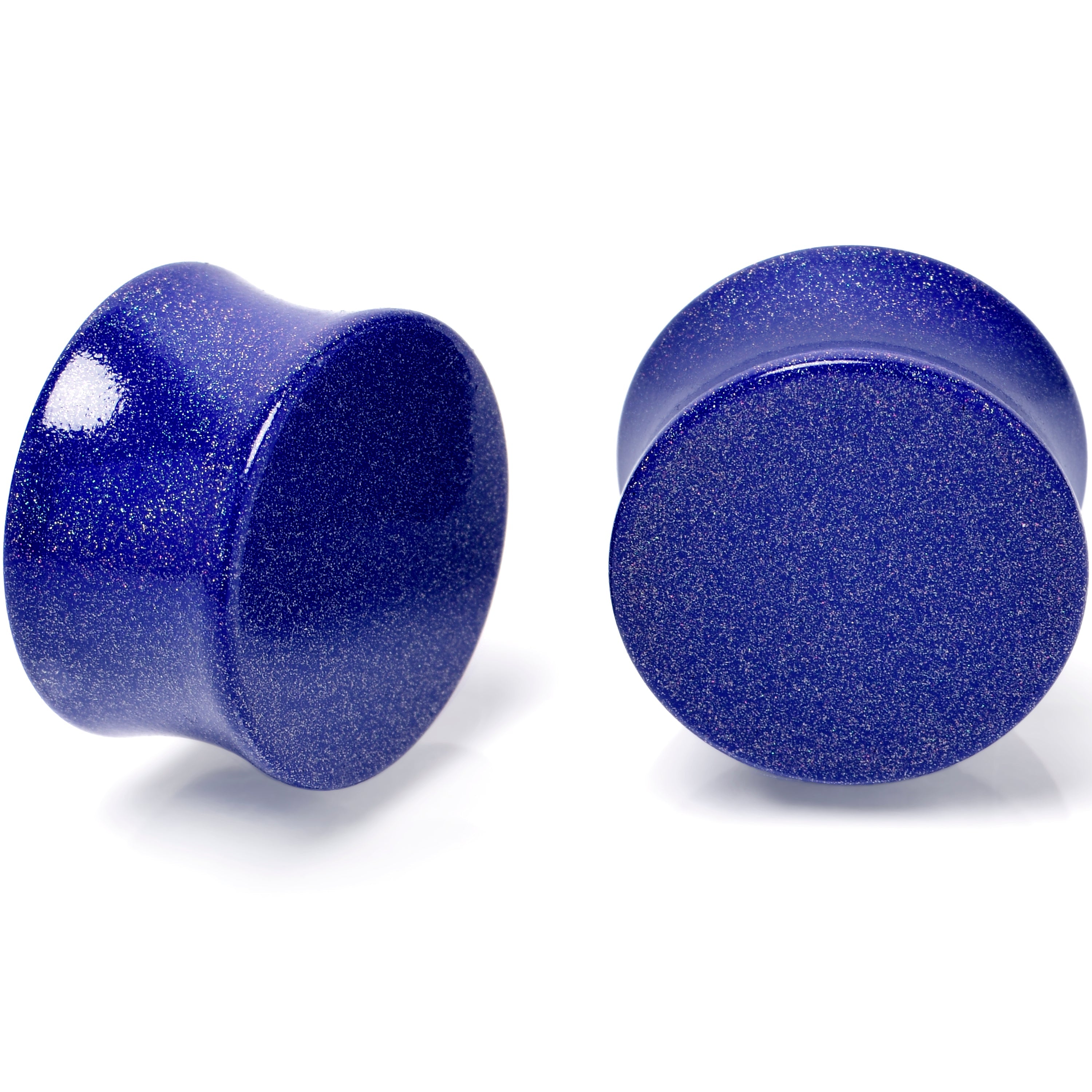 BodyCandy Blue Shimmer Acrylic Saddle Plug Set 6mm to 20mm Sizes — comparison shot