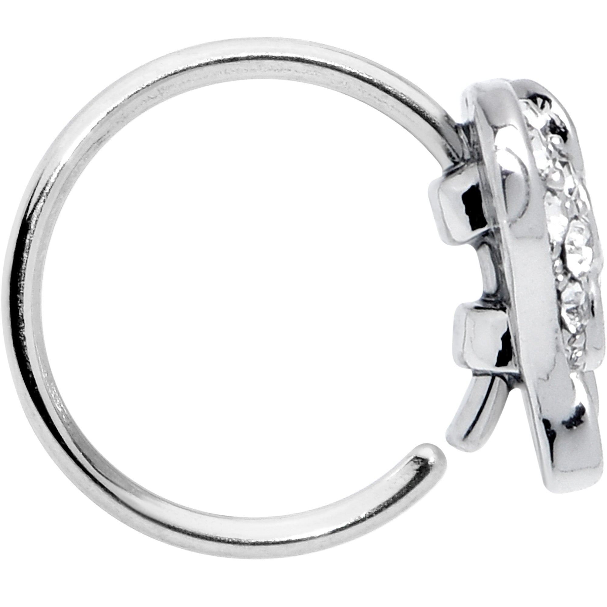 BodyCandy 20G 5/16 White Heavenly Heart Angel Wing Nose Hoop — lifestyle context