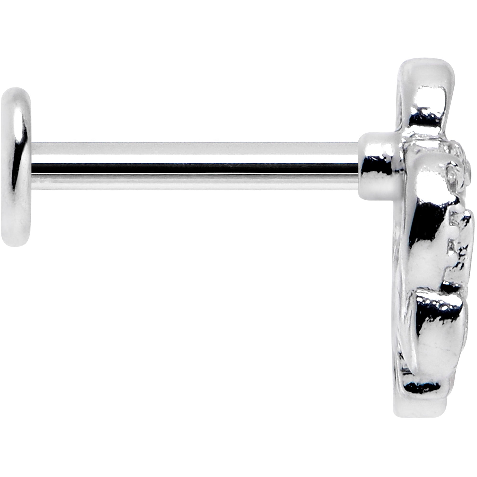 BodyCandy 16G 5/16 Clear CZ Gem Butterfly Rose Pink Internally Threaded Labret — lifestyle context