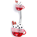 BodyCandy Festive Holiday Cocoa Double Mount Belly Ring — main product shot