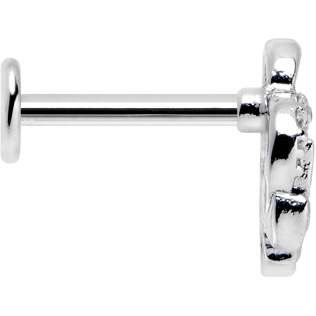BodyCandy 16G 5/16 Clear CZ Gem Butterfly Rose Blue Internally Threaded Labret — lifestyle context
