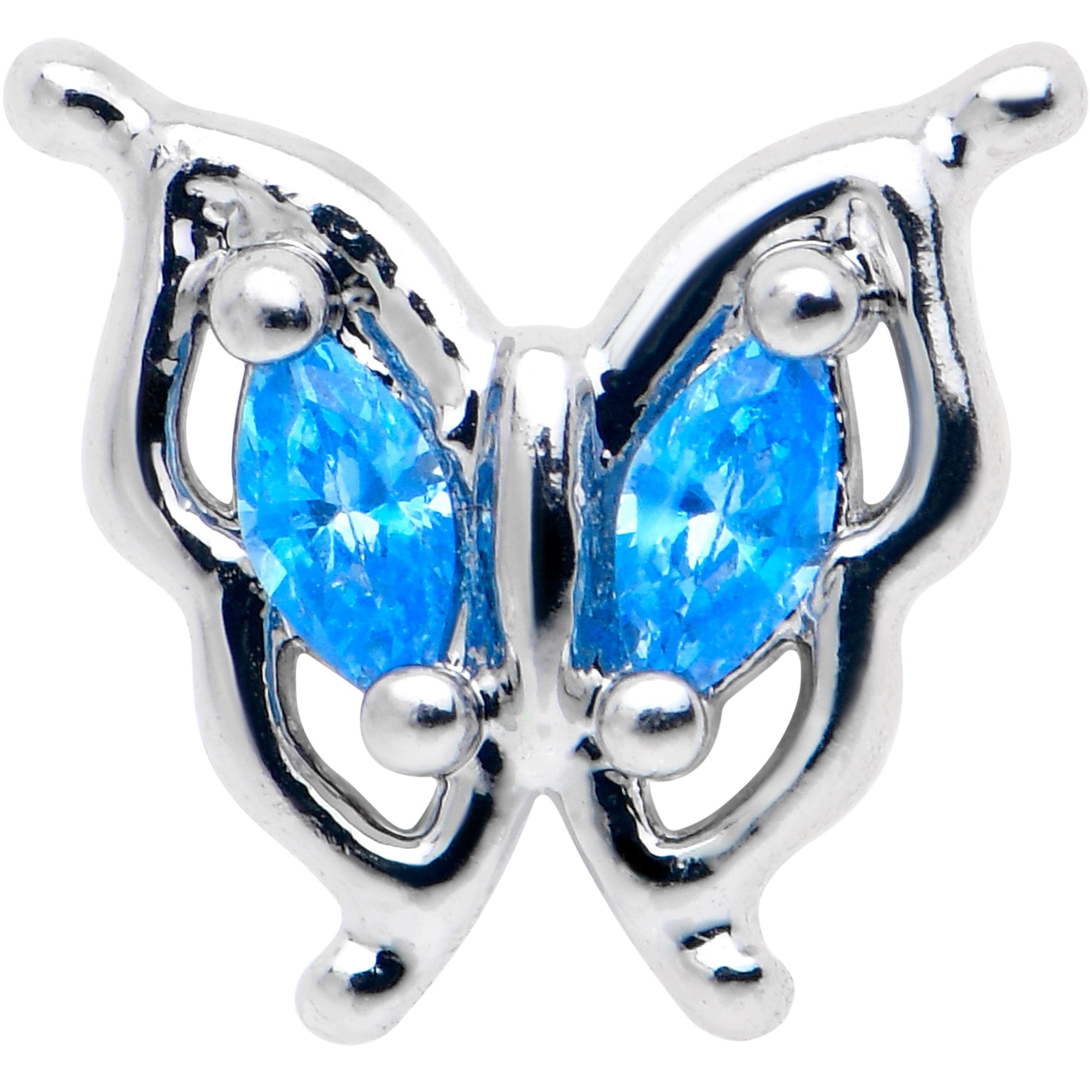 BodyCandy 16G 1/4 Blue Gem Fancy Fab Butterfly Cartilage Tragus Earring — lifestyle context