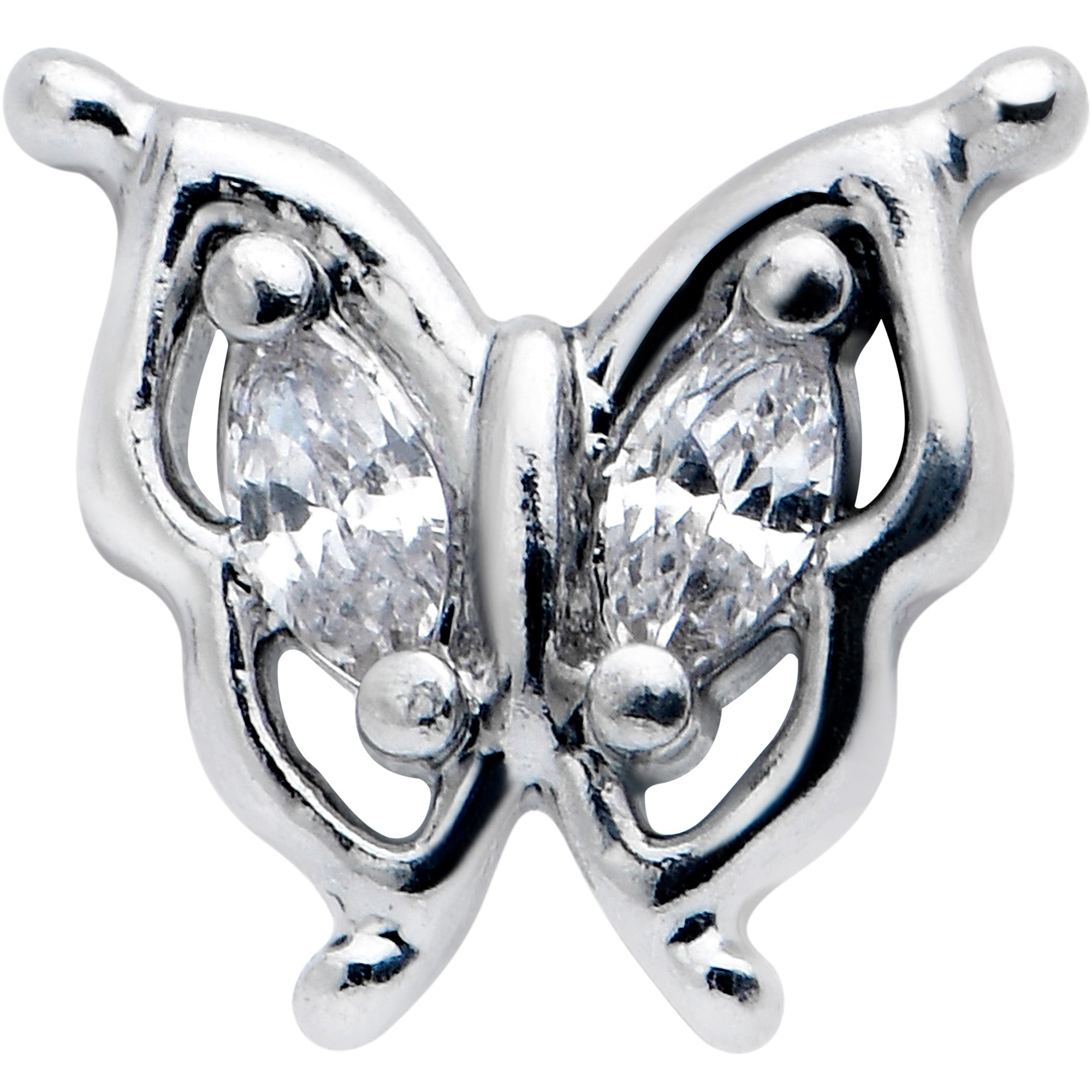 BodyCandy 20G 5/16 Clear Gem Fancy Fab Butterfly Nose Hoop — lifestyle context