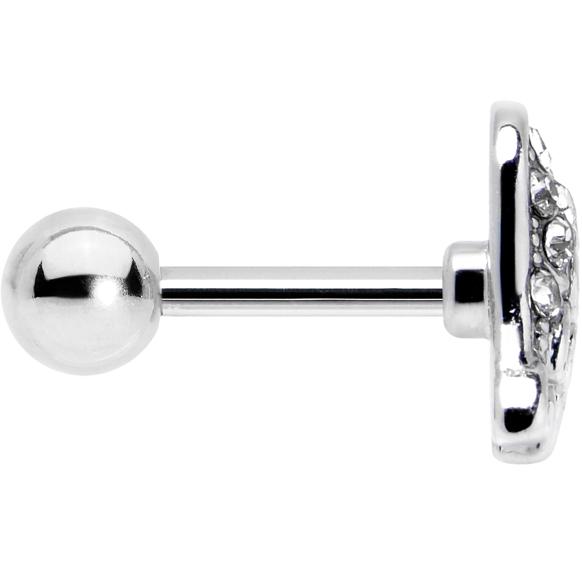 BodyCandy 16G 1/4 Clear Gem Heavenly Heart Angel Wing White Cartilage Stud — lifestyle context