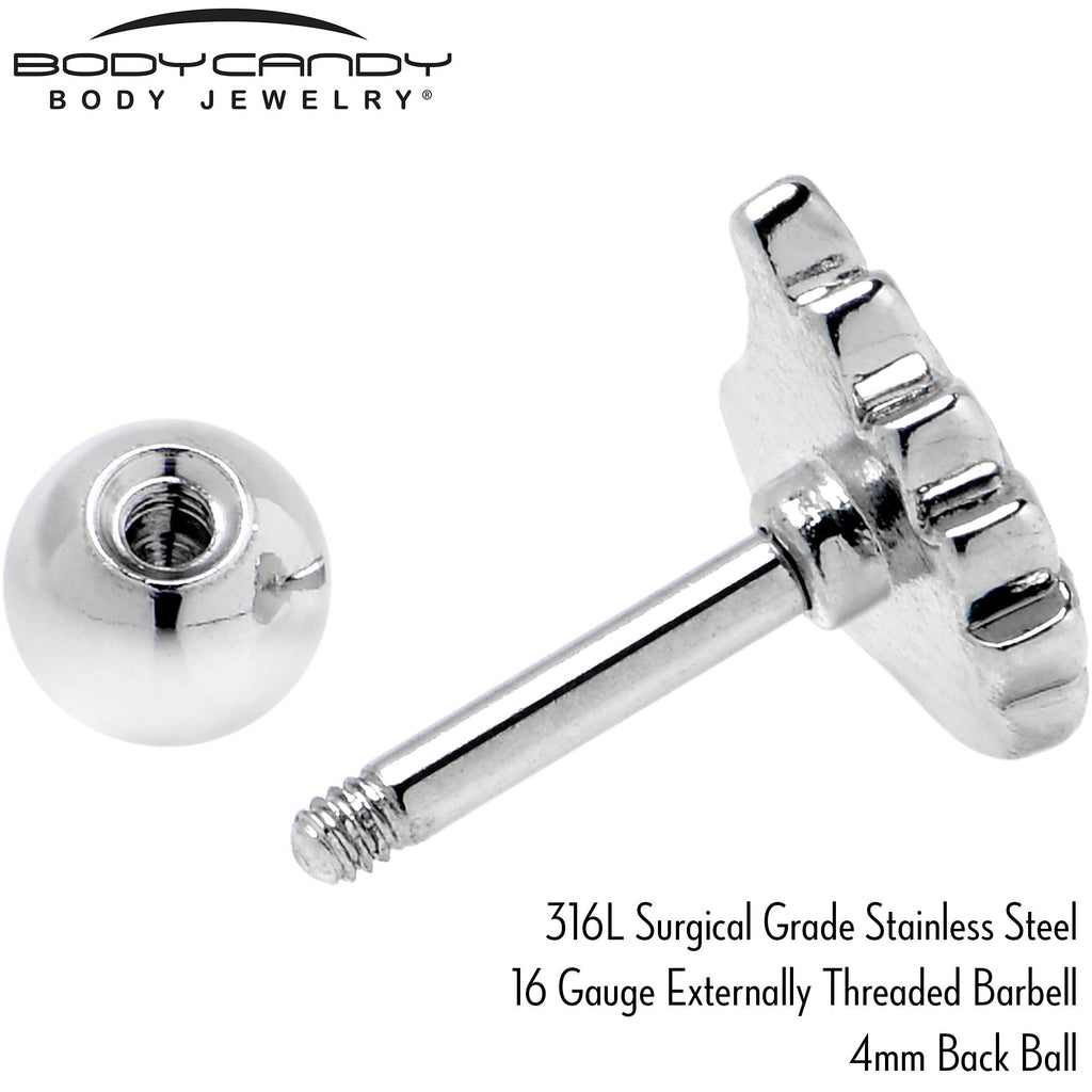 BodyCandy 16G 1/4 Clear Gem Heavenly Heart Angel Wing Blue Cartilage Earring — alternative angle