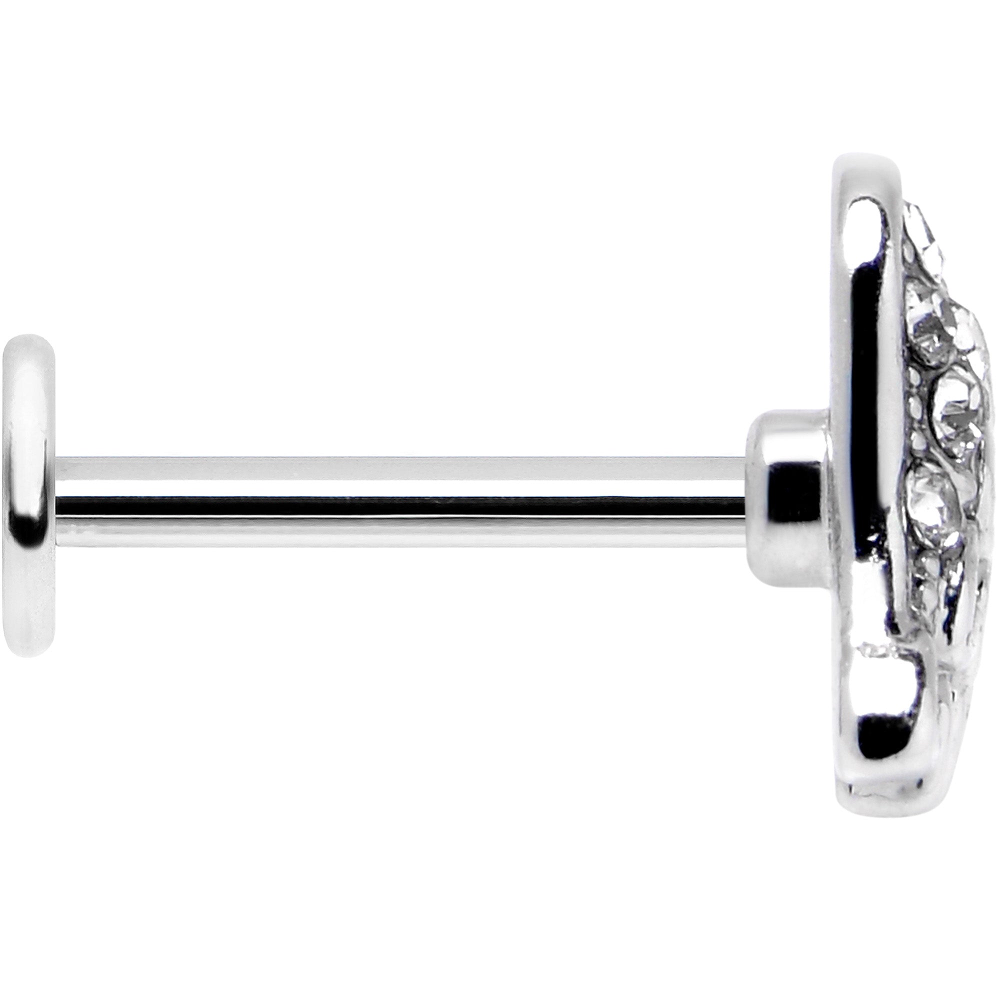 BodyCandy 16G 5/16 Clear Gem Heavenly Heart Angel Wing Black Labret Tragus — lifestyle context