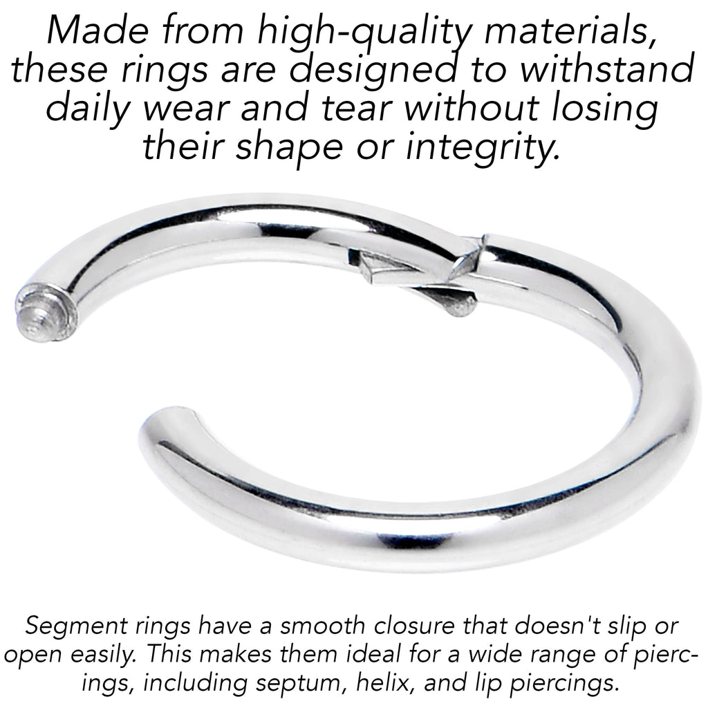 BodyCandy 12G 5/8 316L Surgical Steel Precision Hinged Segment Hoop — size reference