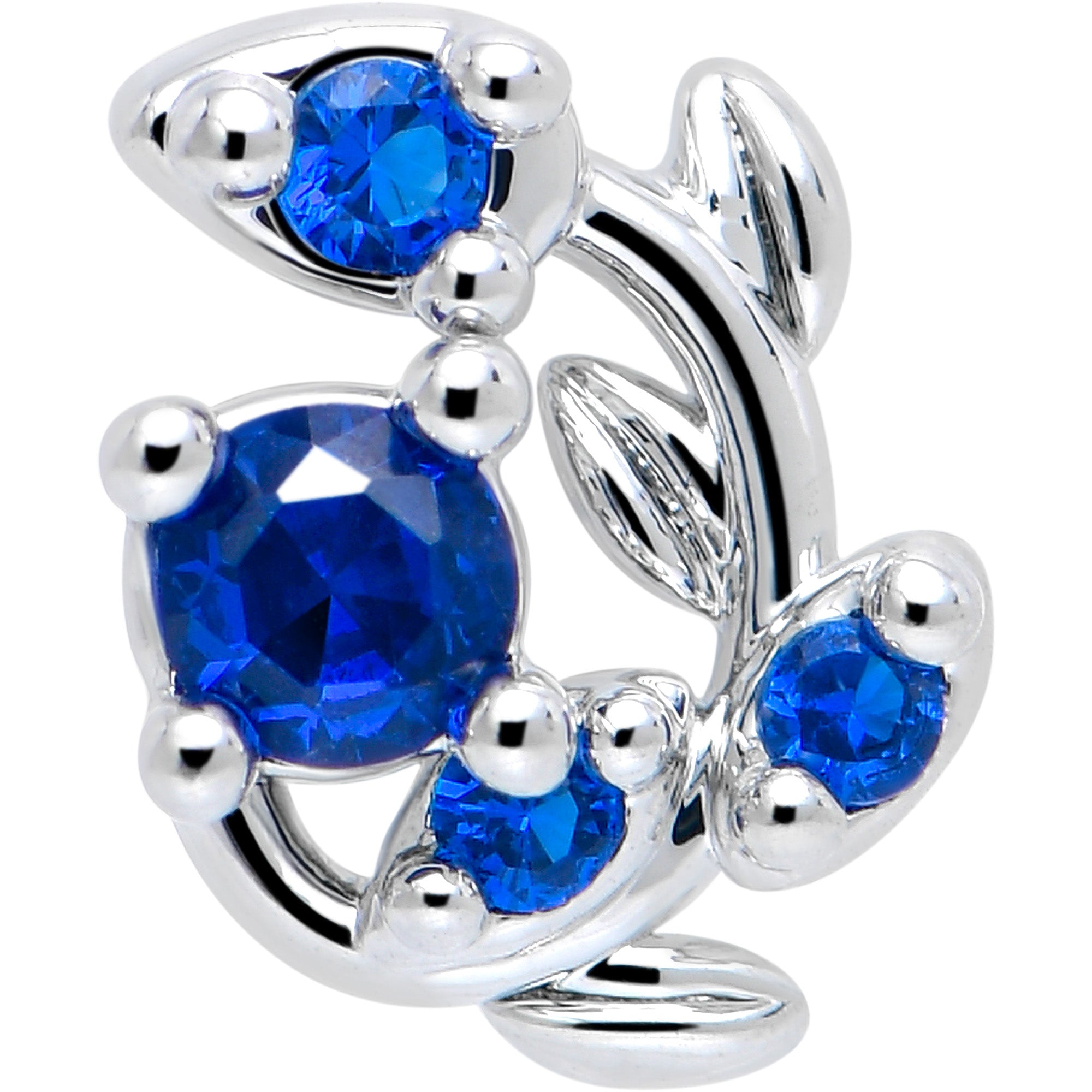 BodyCandy 16G 1/4 Blue Gem Twining Vine Flatback Stud — lifestyle context