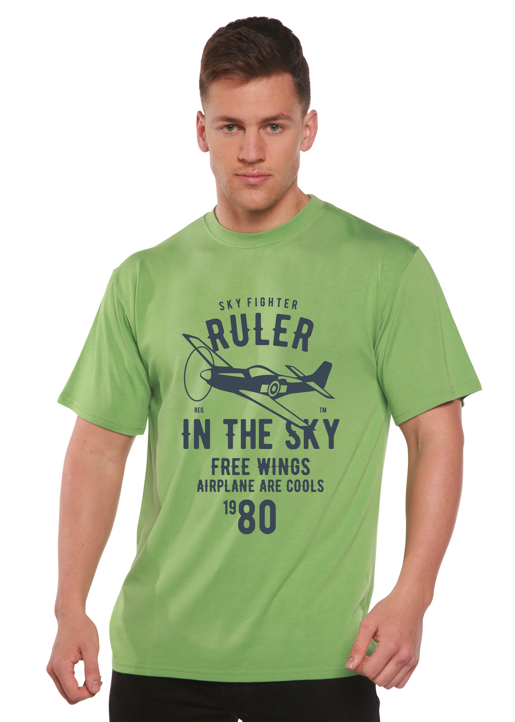 Spun Bamboo Ruler In The Sky Spun Bamboo® Men's Bamboo Viscose/Organic Cotton Short Sleeve Graphic T-Shirt — lifestyle contex