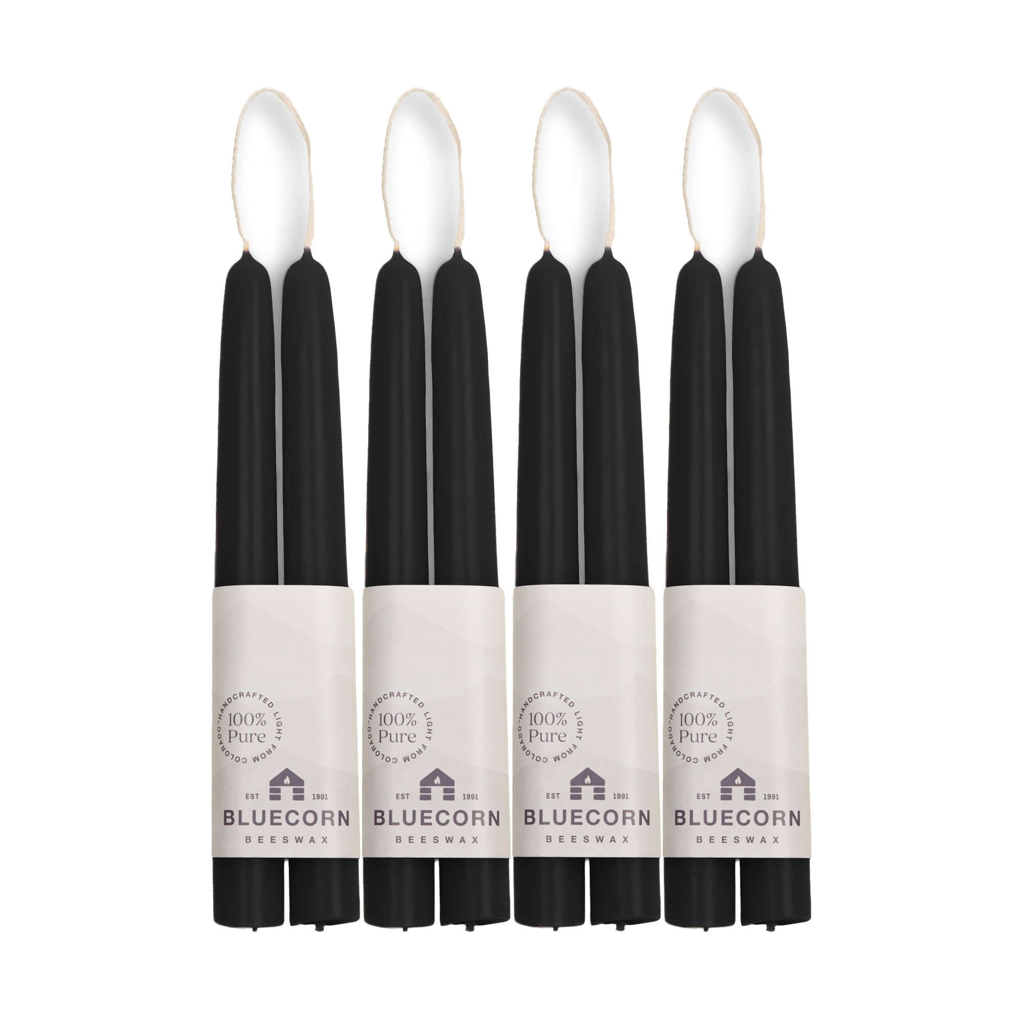 Bluecorn Candles Hand-Dipped Beeswax Taper Candles - Bulk 4-Pair Bundle — color detail