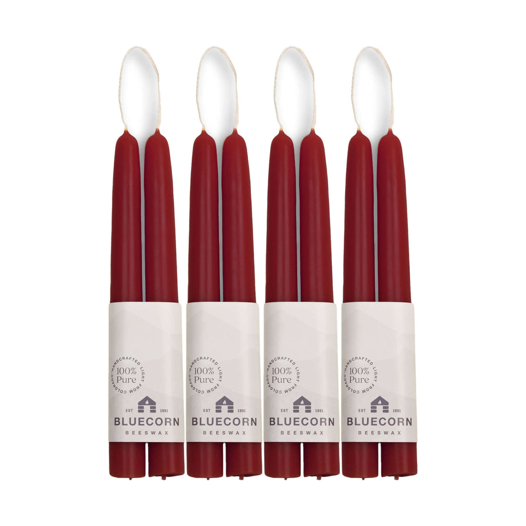 Bluecorn Candles Hand-Dipped Beeswax Taper Candles - Bulk 4-Pair Bundle — lifestyle context