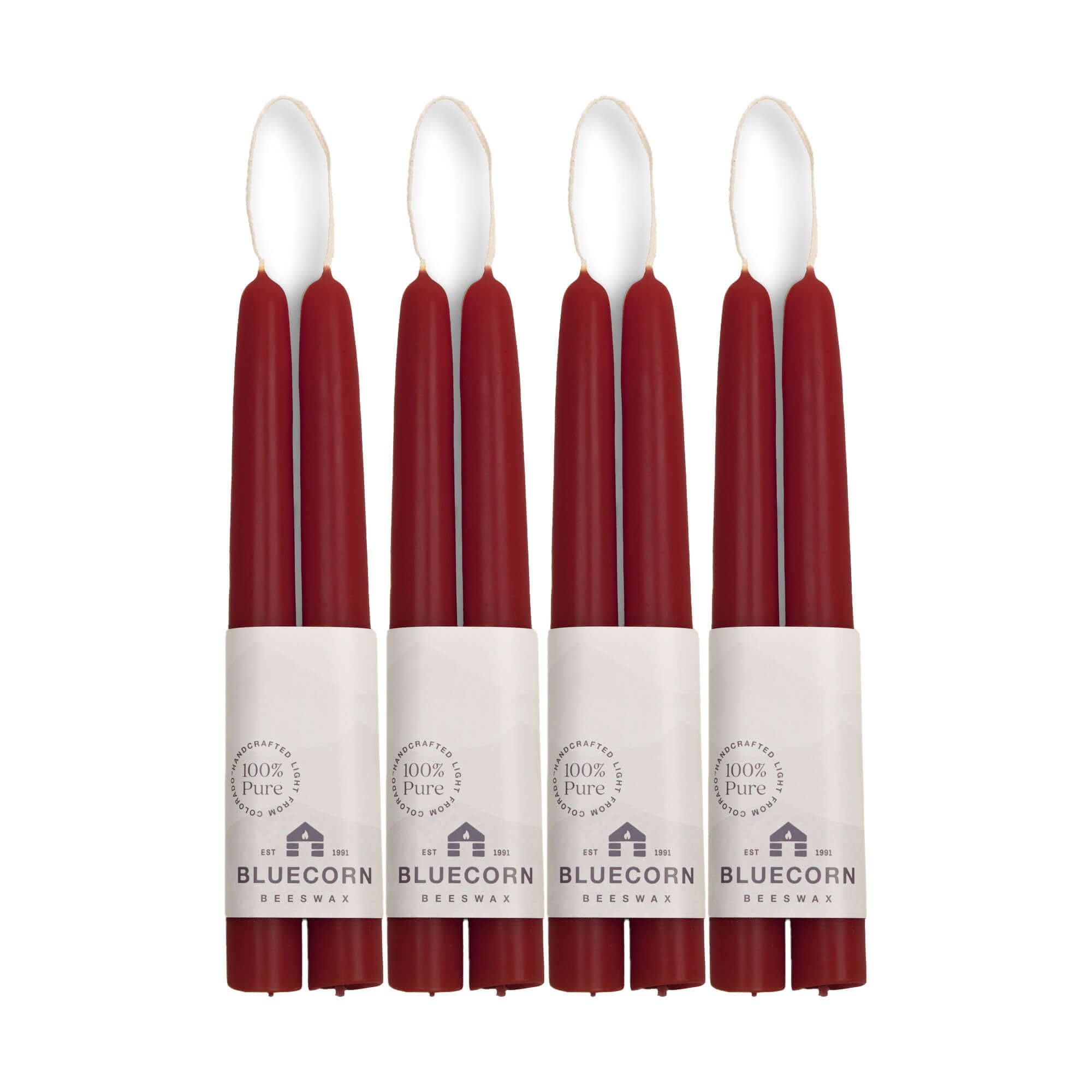 Bluecorn Candles Hand-Dipped Beeswax Taper Candles - Bulk 4-Pair Bundle — lifestyle context