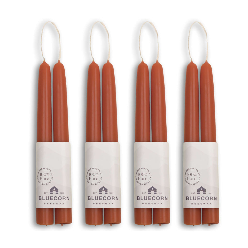 Hand-Dipped Beeswax Taper Candles - Bulk 4-Pair Bundle