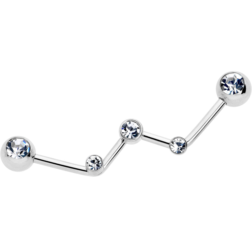 BodyCandy 14G Clear Gem Constellation Style Project Bar 32mm — main product shot