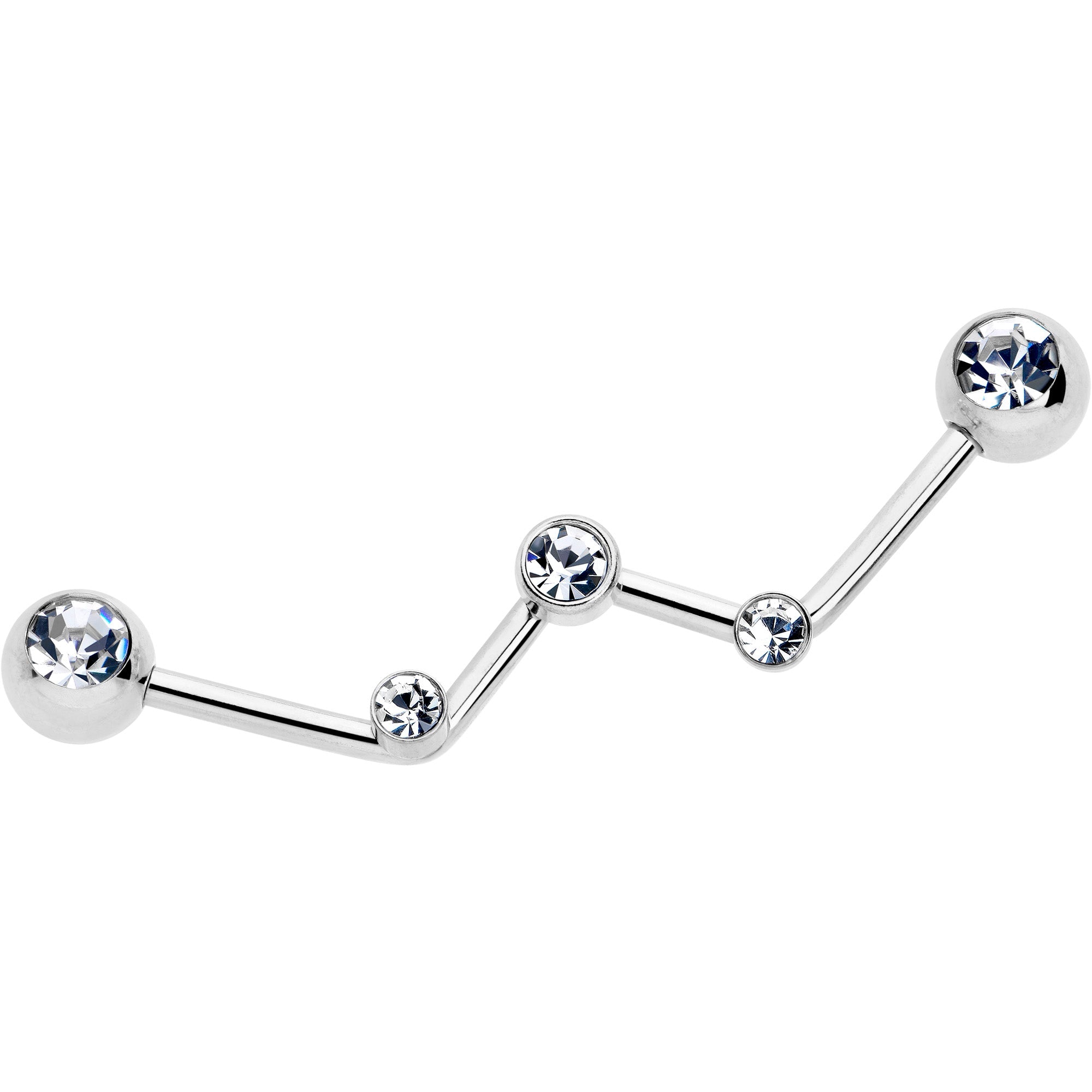 BodyCandy 14G Clear Gem Constellation Style Project Bar 32mm — main product shot