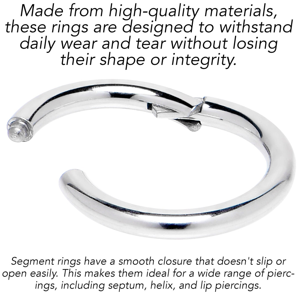 BodyCandy 8G 5/8 316L Surgical Steel Precision Hinged Segment Hoop — size reference