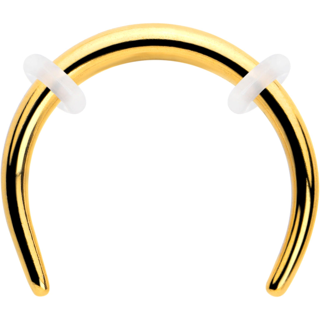 BodyCandy 14G 3/8 Gold Tone Pincher Crescent Taper — main product shot