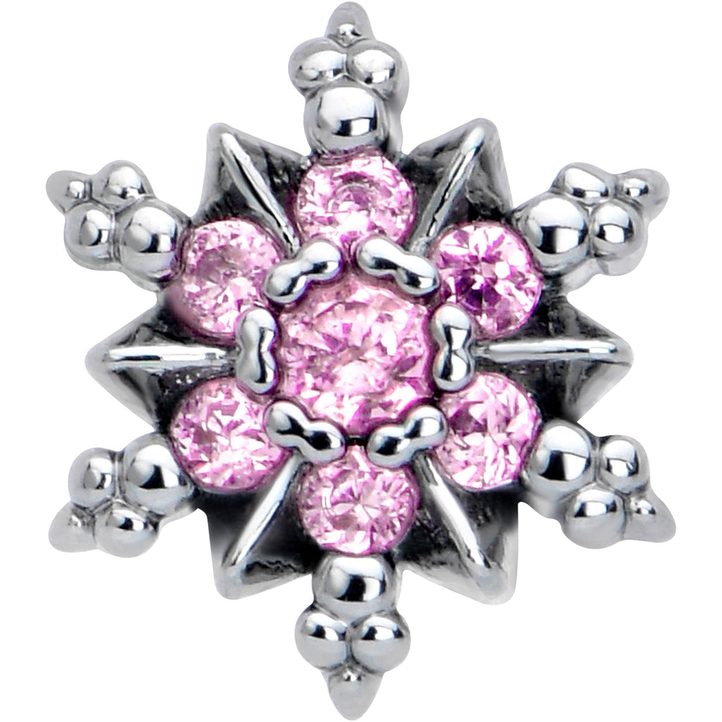 BodyCandy 16G 5/16 Pink CZ Gem Glam Snowflake Labret Monroe Tragus — lifestyle context