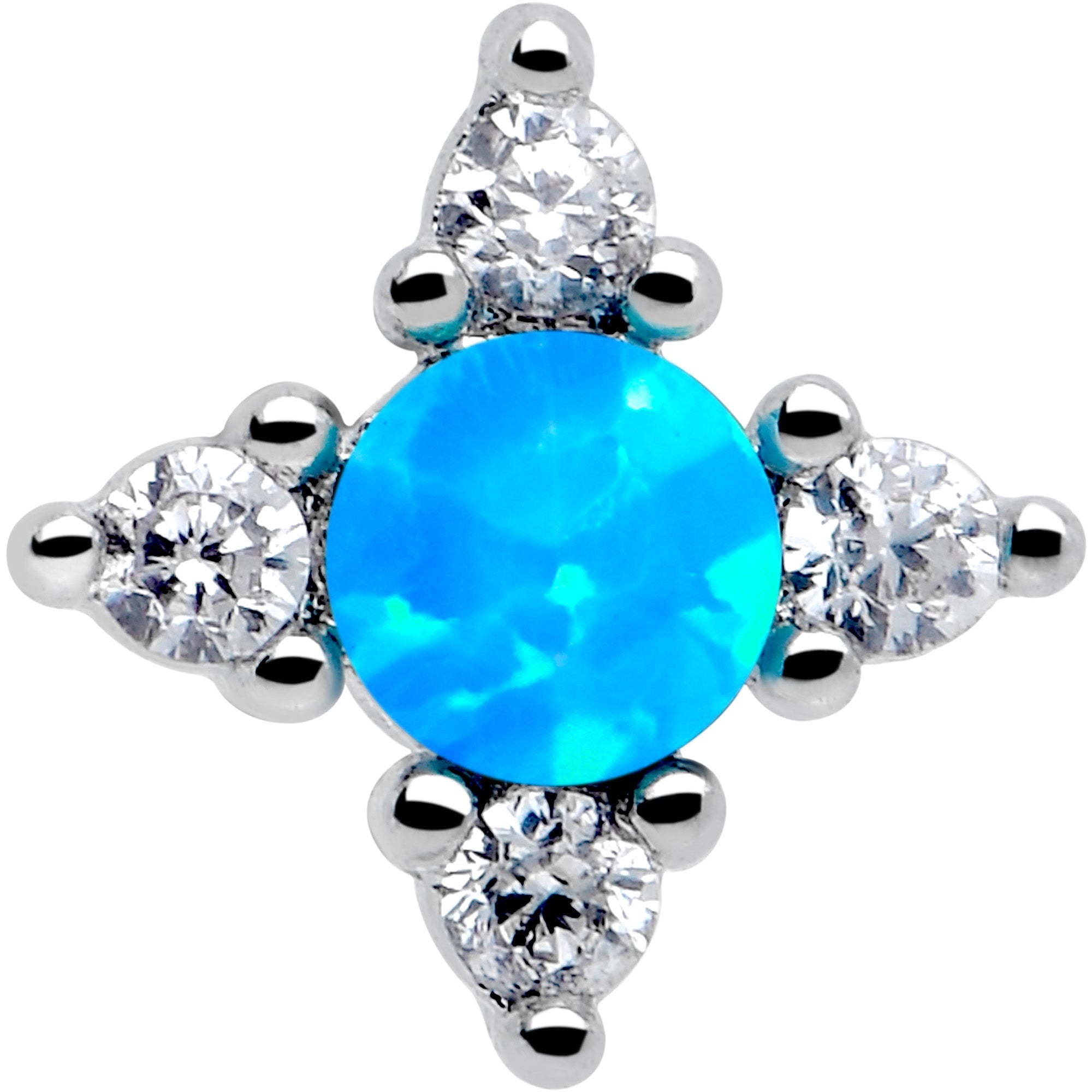 BodyCandy 20G 7mm Blue Synthetic Opal Rhombus Star L Shape Nose Ring — lifestyle context