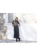 KADOU BOUTIQUE Short Sleeve Striped Top — main product shot