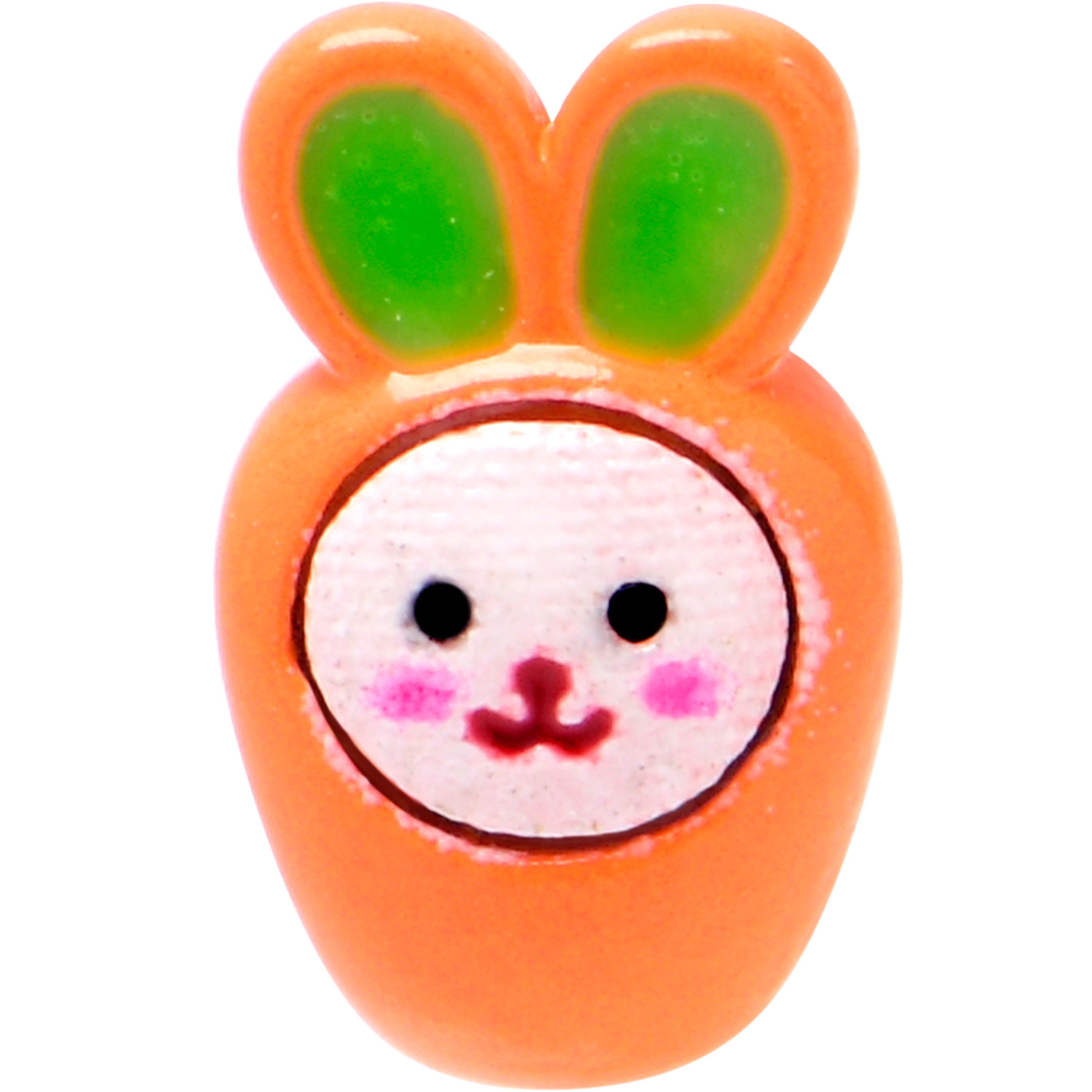 BodyCandy 16G 5/16 Surprise Carrot Easter Bunny Labret Monroe Tragus — detail close-up