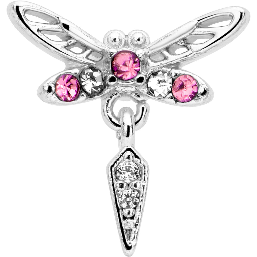 BodyCandy 16G 1/4 Pink Gem Swank Dragonfly Dangle Cartilage Earring — lifestyle context