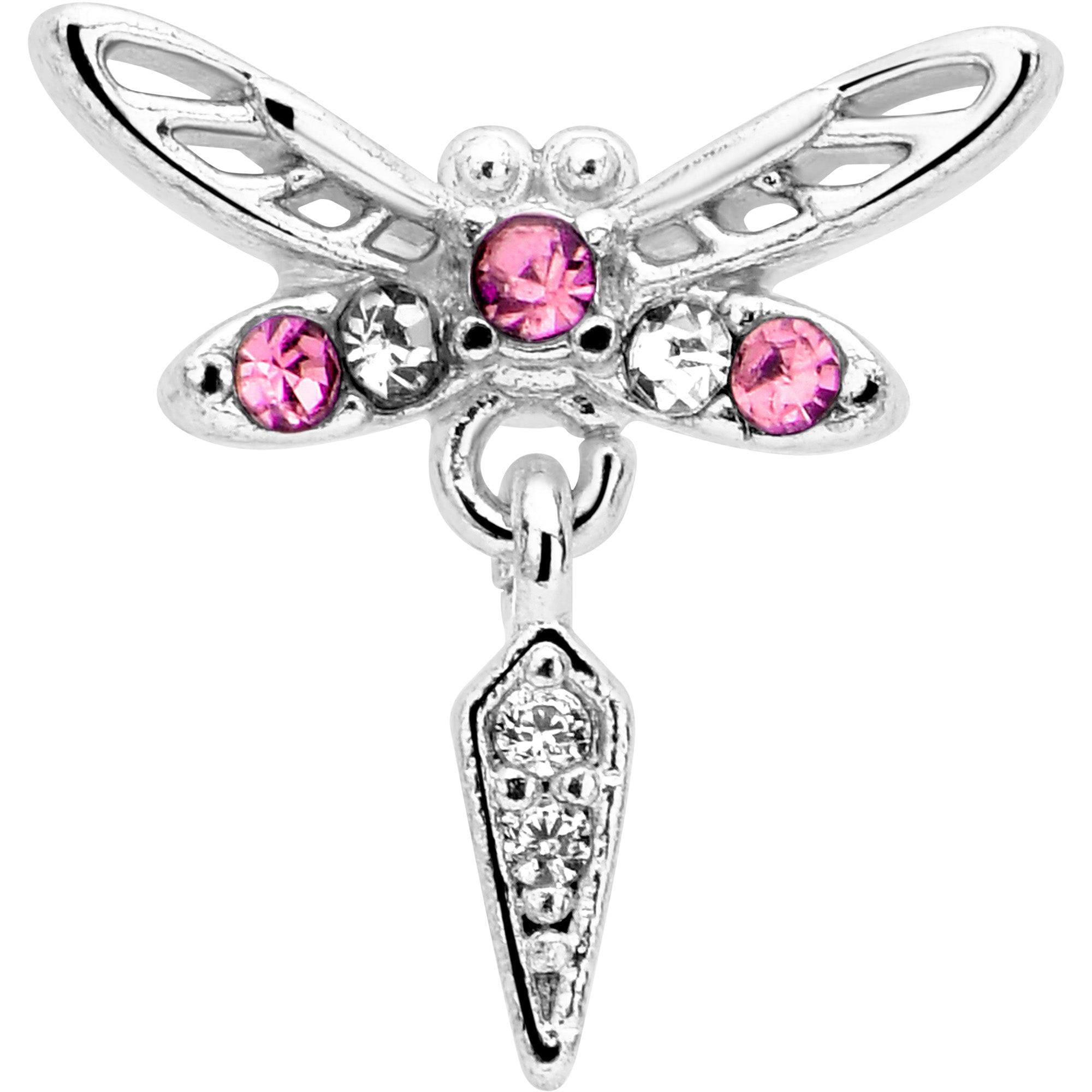 BodyCandy 16G 1/4 Pink Gem Swank Dragonfly Dangle Cartilage Earring — lifestyle context