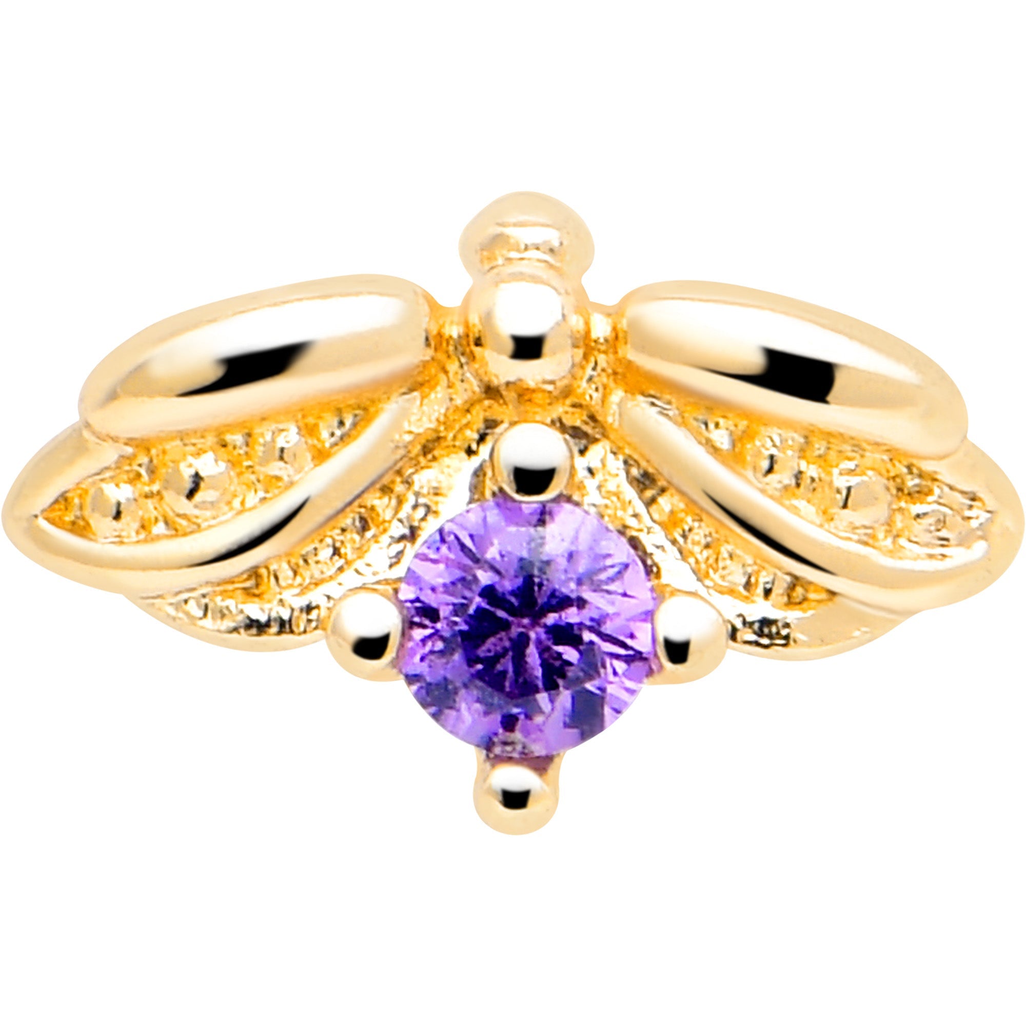 BodyCandy 16G 1/4 Purple Gem Gold Tone Beauty Bug Cartilage Tragus Earring — lifestyle context