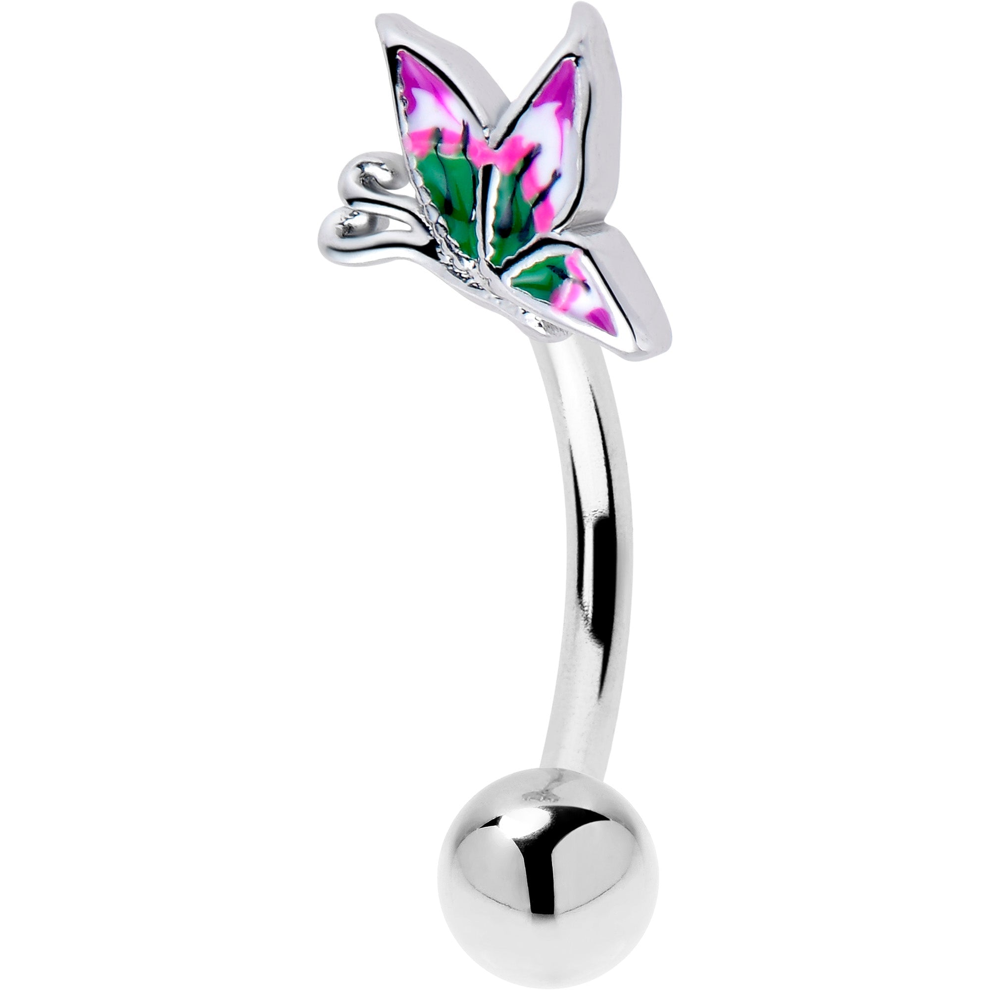 BodyCandy 16G 5/16 Profile Butterfly Curved Eyebrow Ring — main product shot