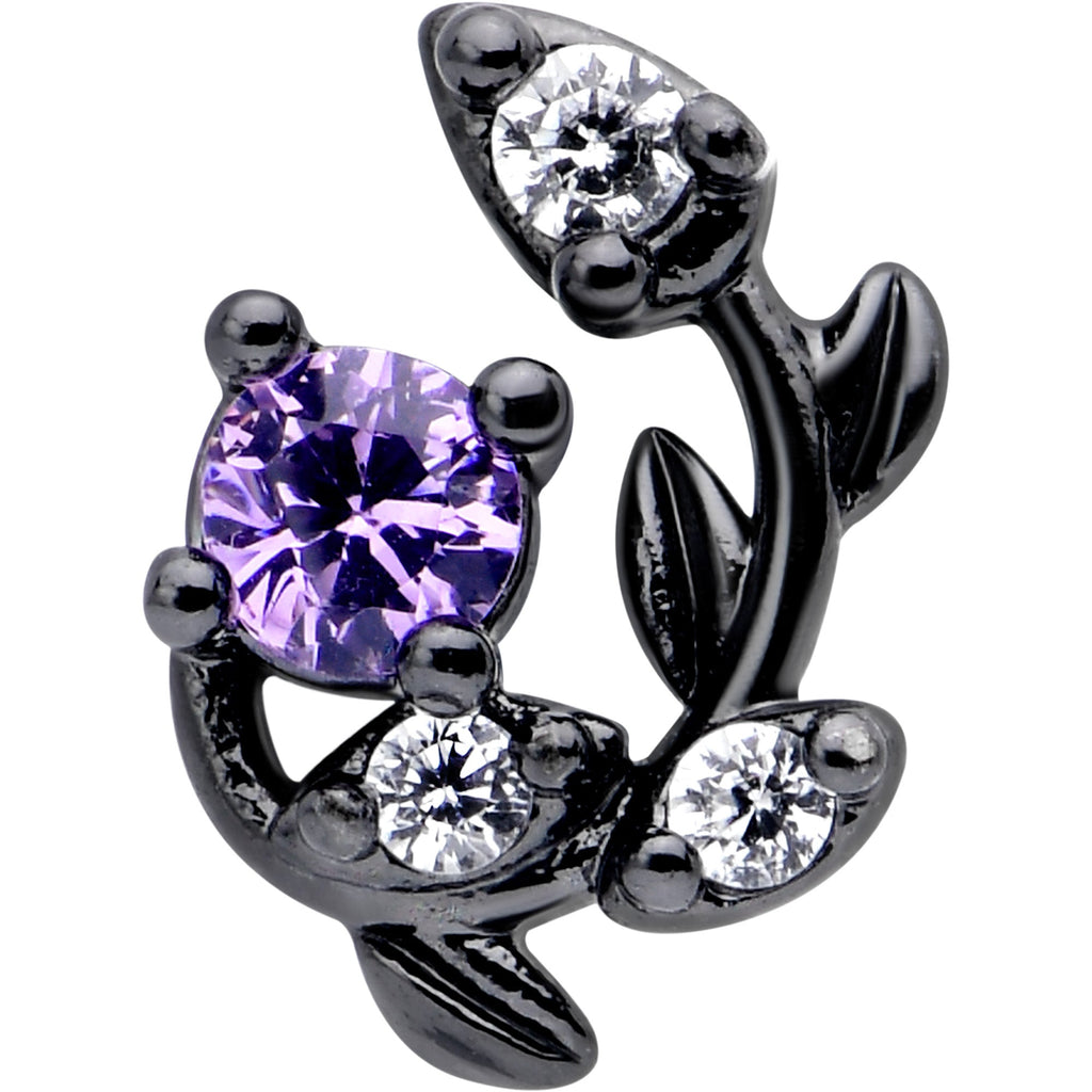 BodyCandy 16G 5/16 Purple Clear Gem Black Twining Vine Labret Monroe Tragus — lifestyle context