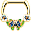 BodyCandy 16G 5/16 Blue Gem Gold Tone Butterfly Colors Cartilage Clicker — main product shot
