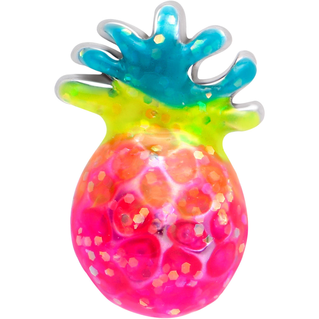 BodyCandy 20G 7mm Hot Tropical Pineapple L Shape Nose Ring — lifestyle context
