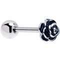 BodyCandy Retro Flower Rose Barbell Tongue Ring — main product shot