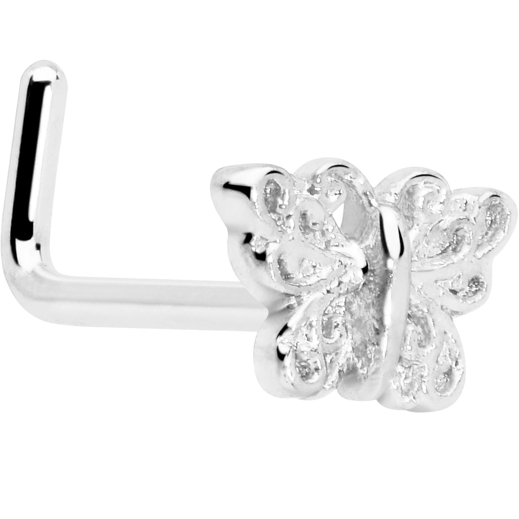 BodyCandy 20G 7mm Butterfly Classic L Shape Nose Ring — comparison shot