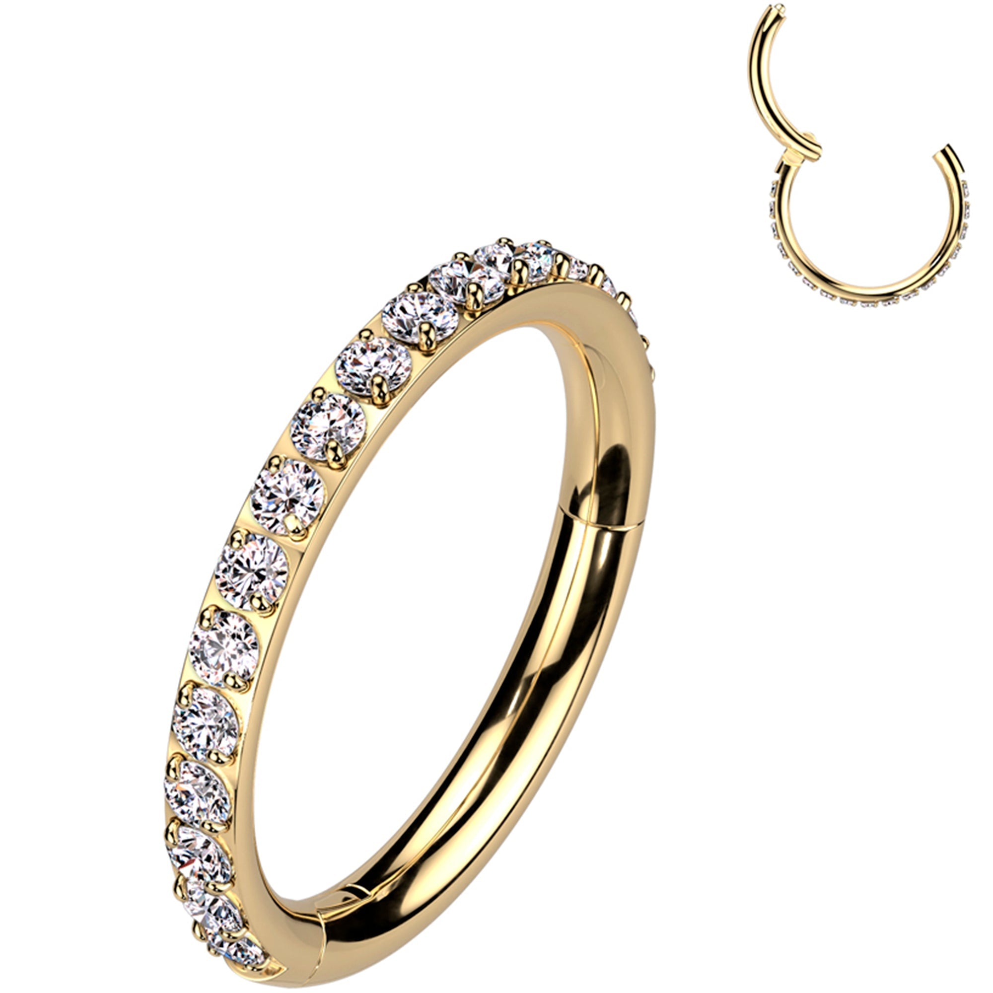 BodyCandy Micro Gem Titanium Hinged Nose Hoop — size reference