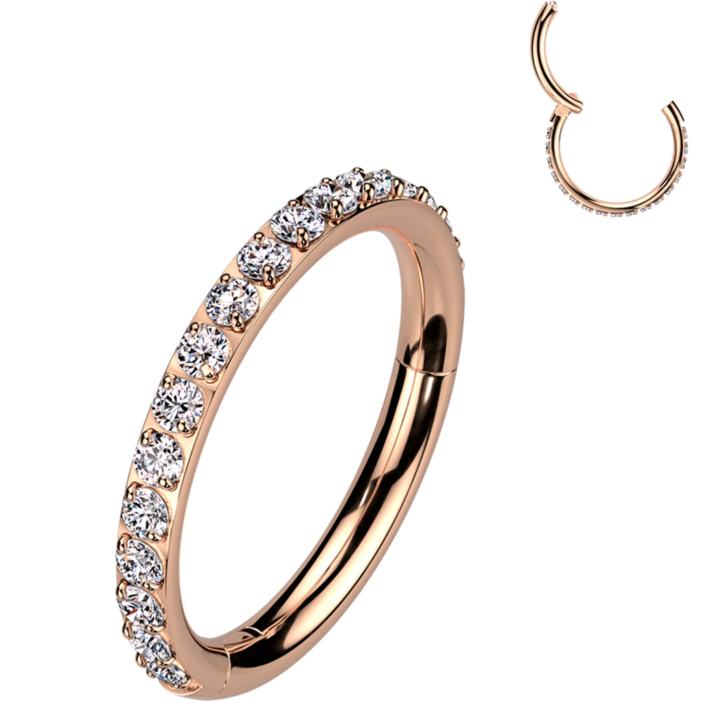 BodyCandy Micro Gem Titanium Hinged Nose Hoop — color detail