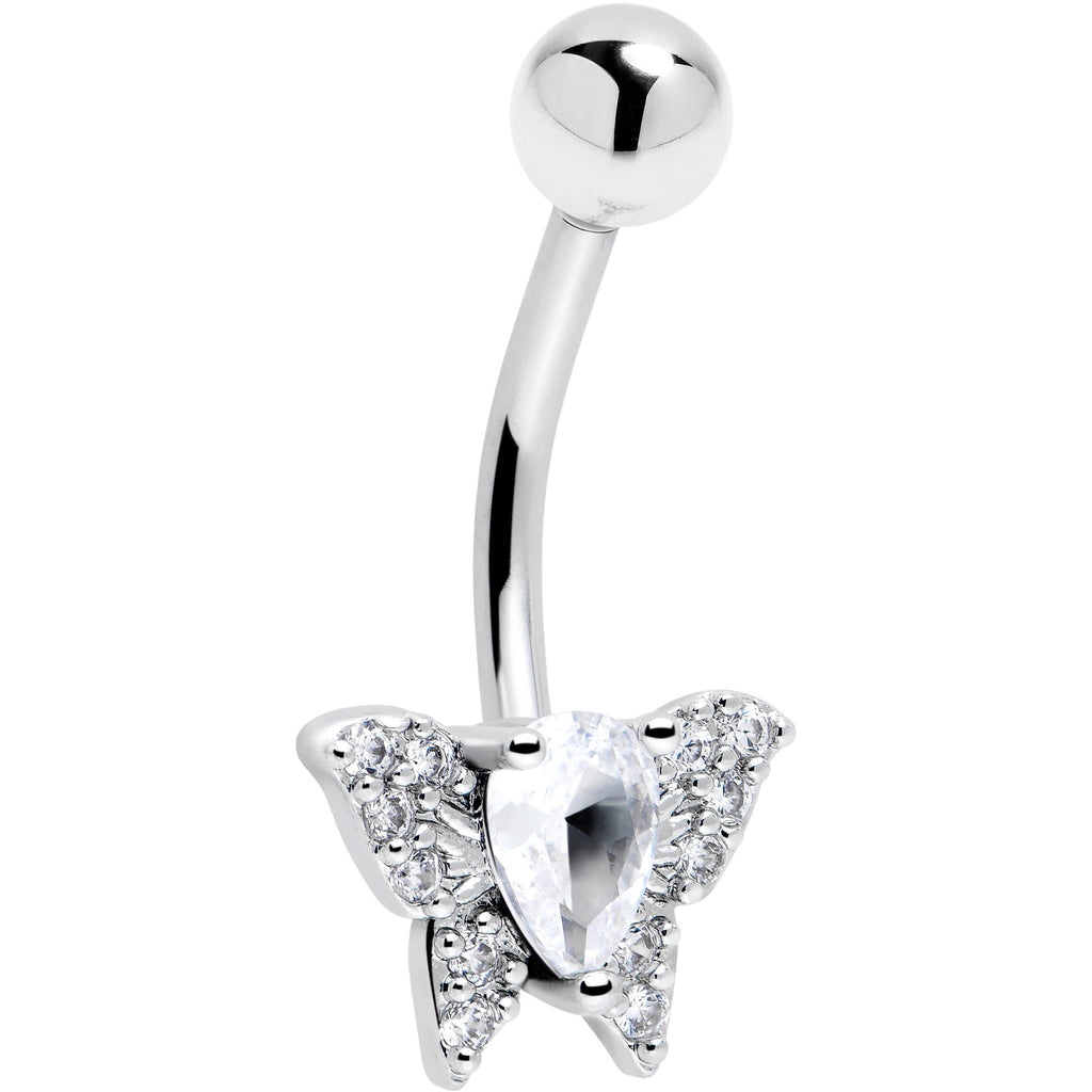 BodyCandy Cubic Zirconia Style Butterfly Belly Ring — main product shot