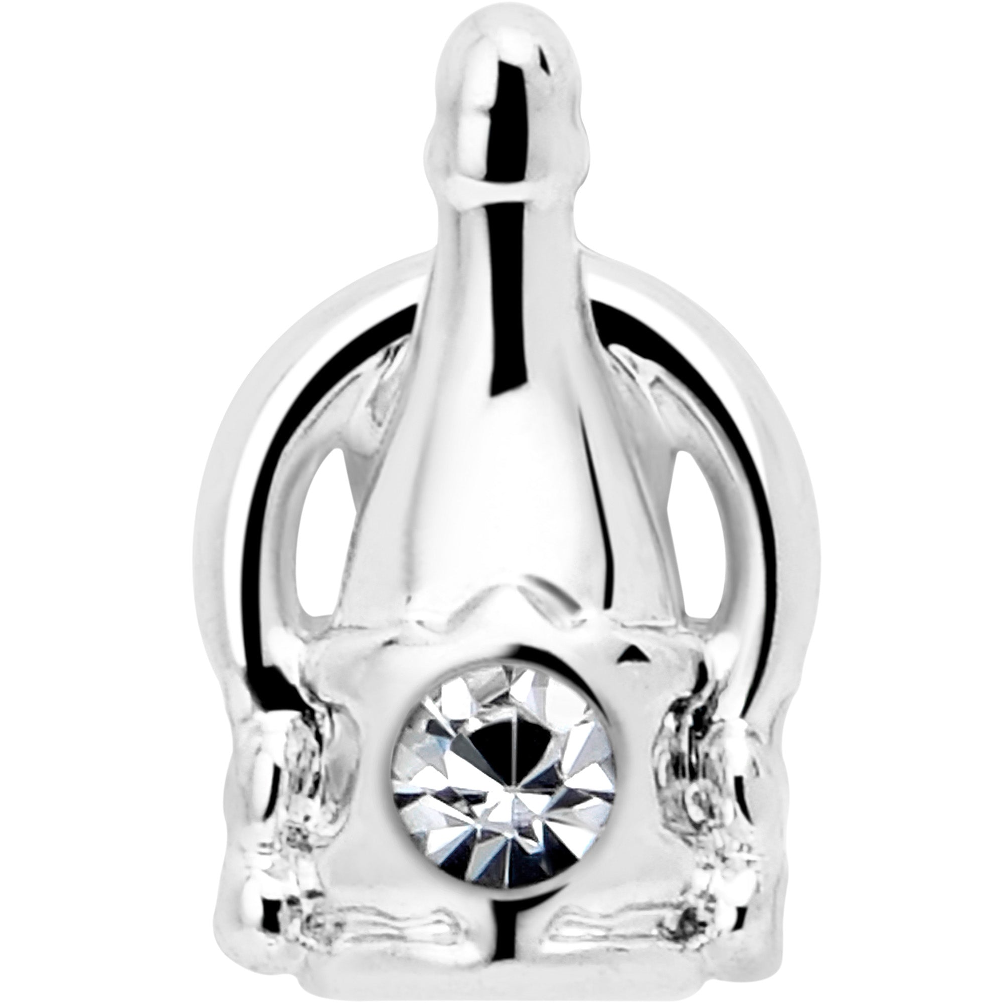BodyCandy 16G 1/4 Clear Gem Champagne Dreams Cartilage Tragus Earring — side view