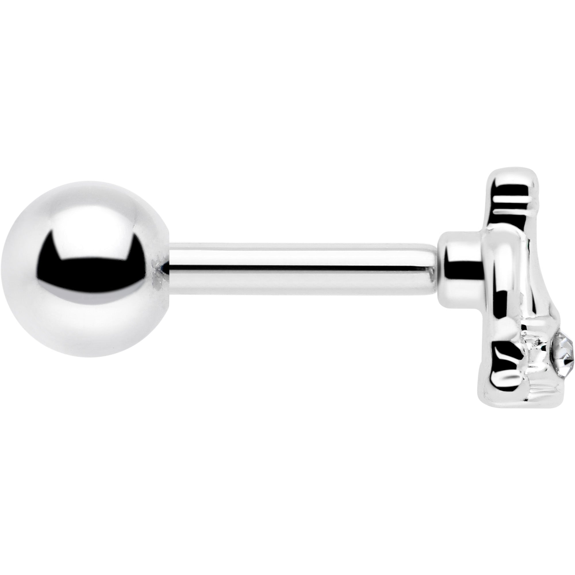 BodyCandy 16G 1/4 Clear Gem Champagne Dreams Cartilage Tragus Earring — back view