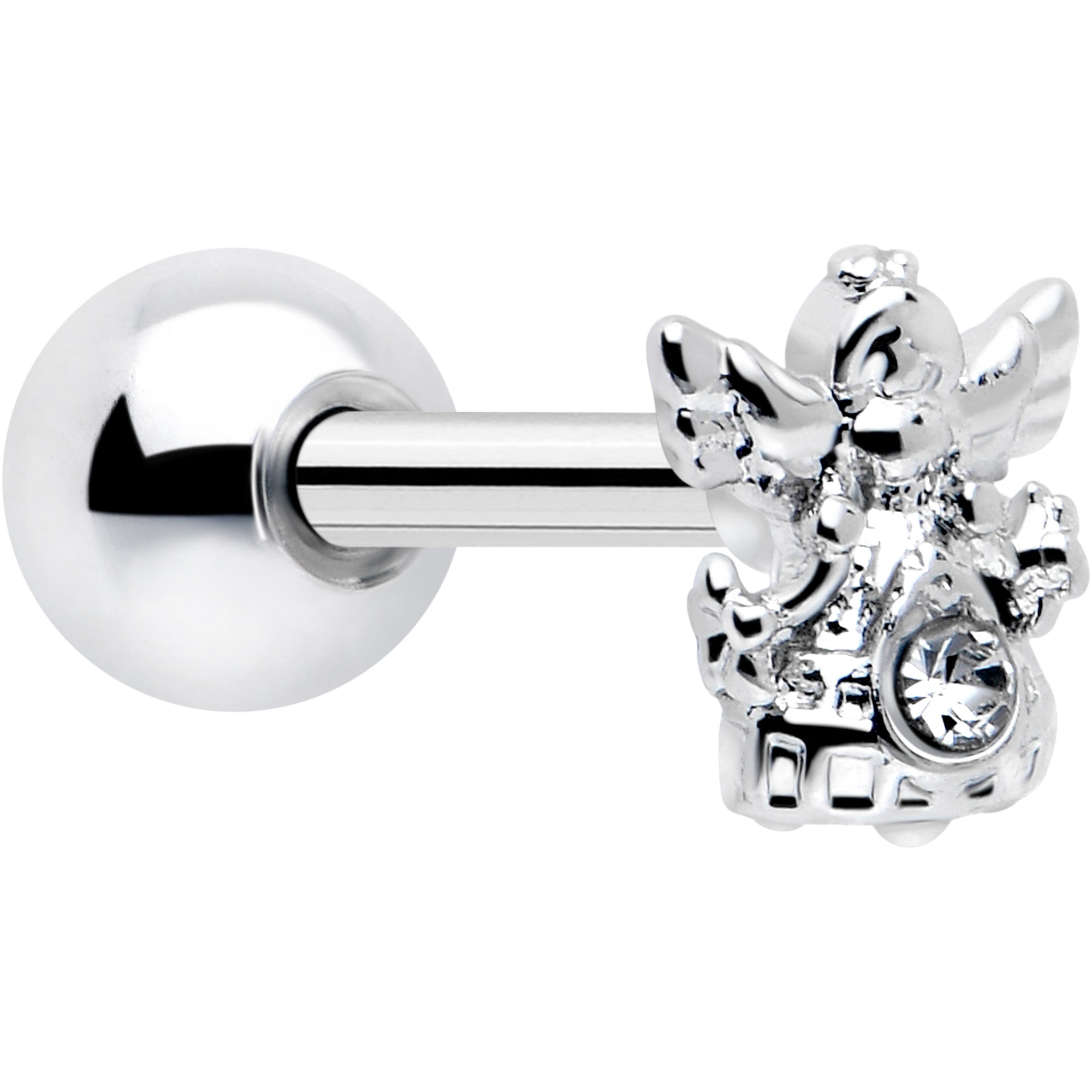 BodyCandy 16G 1/4 Clear CZ Gem Fabulous Angel Cartilage Tragus Earring — main product shot