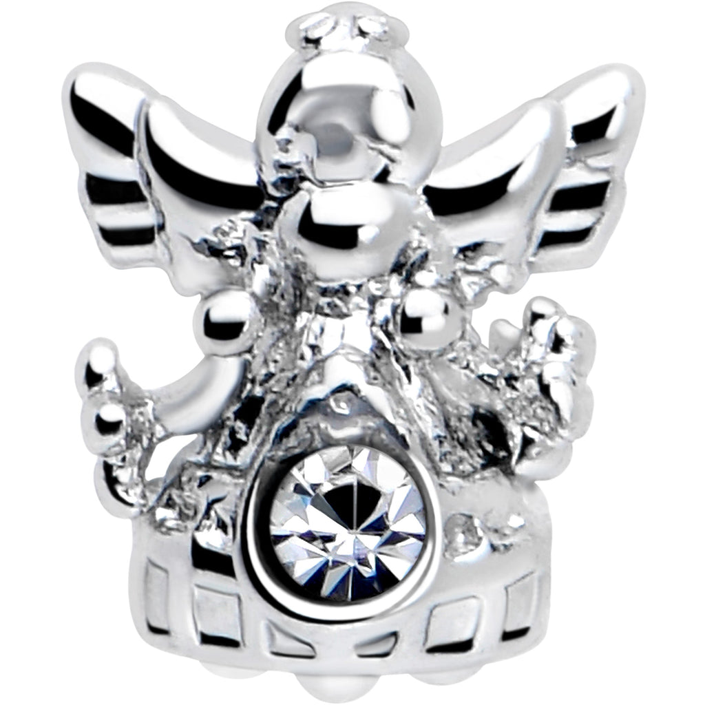 BodyCandy 16G 1/4 Clear CZ Gem Fabulous Angel Cartilage Tragus Earring — side view