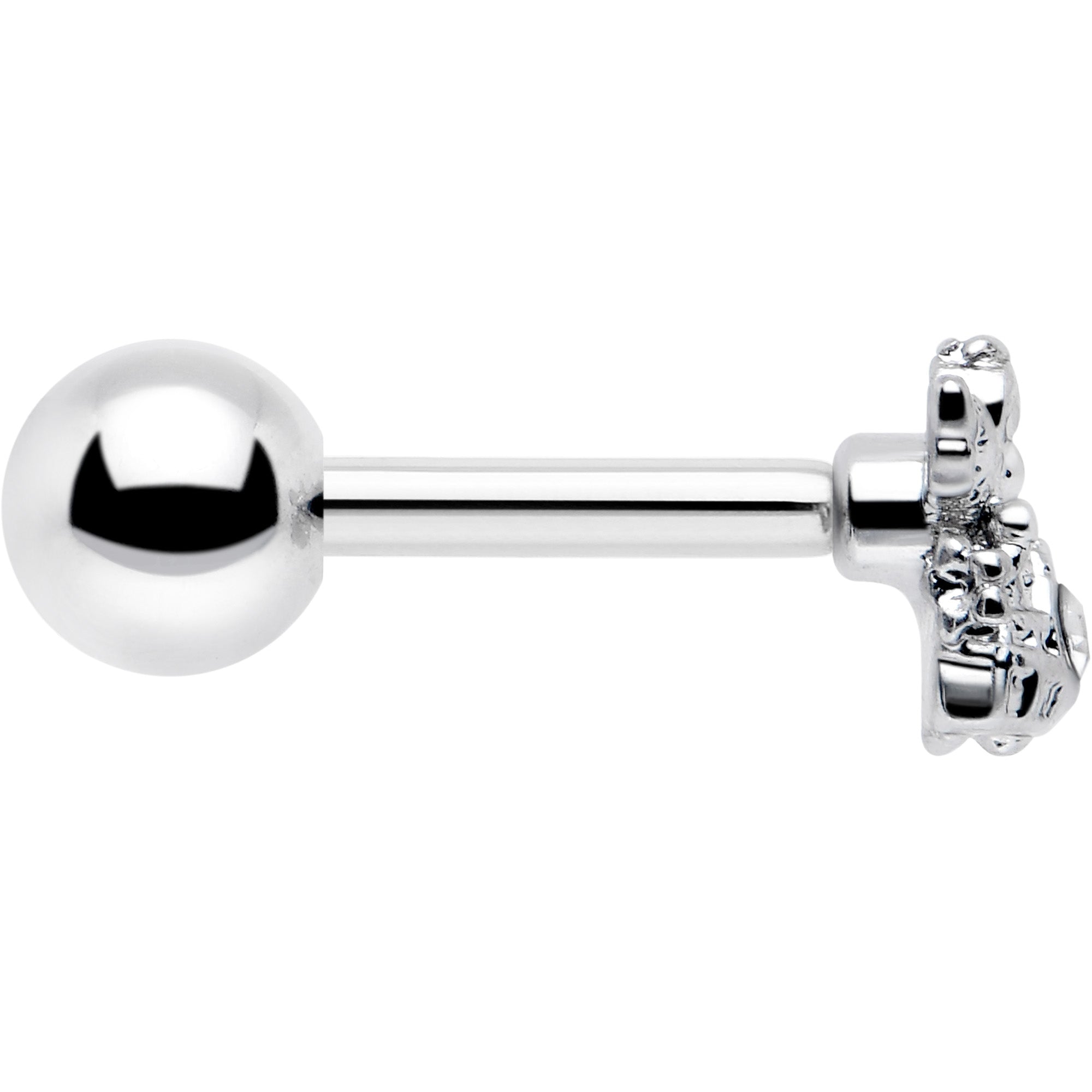 BodyCandy 16G 1/4 Clear CZ Gem Fabulous Angel Cartilage Tragus Earring — back view