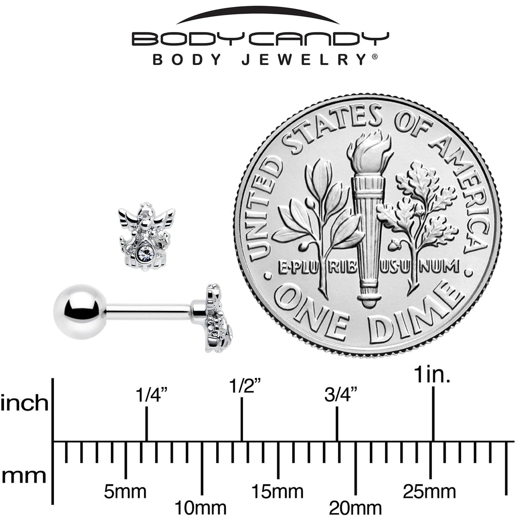 BodyCandy 16G 1/4 Clear CZ Gem Fabulous Angel Cartilage Tragus Earring — alternative angle