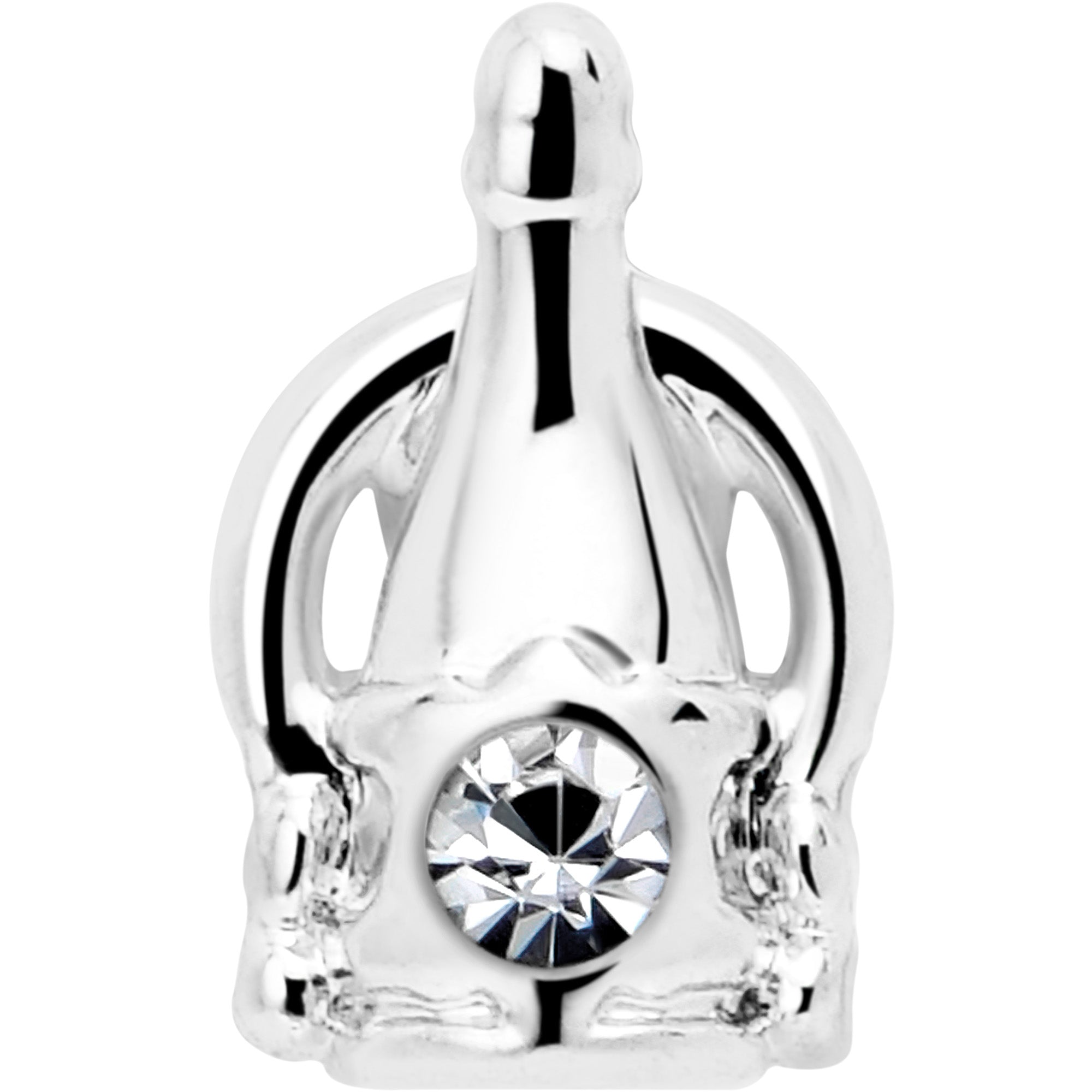 BodyCandy 16G 5/16 Clear Gem Champagne Dreams Labret Monroe Tragus — side view