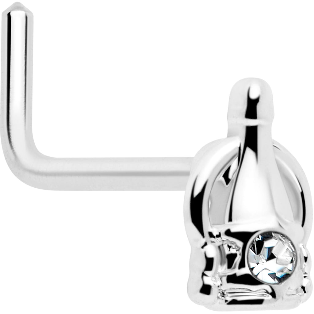 BodyCandy 20G 7mm Clear Gem Champagne Dreams L Shape Nose Ring — main product shot